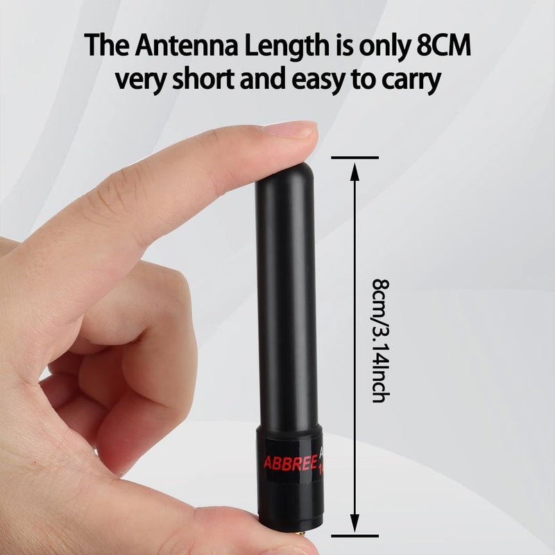 ABBREE Ham Radio 3.14-Inch Stubby Short Antenna Dual Band SMA-Female VHF/UHF Antenna for Baofeng UV-5R Mini 5RM BF-F8HP Pro K5PLUS UV32 DM32 UV-21R GM-15 PRO UV-5G Plus GMRS Radio Accessories,2Pack - Image 3